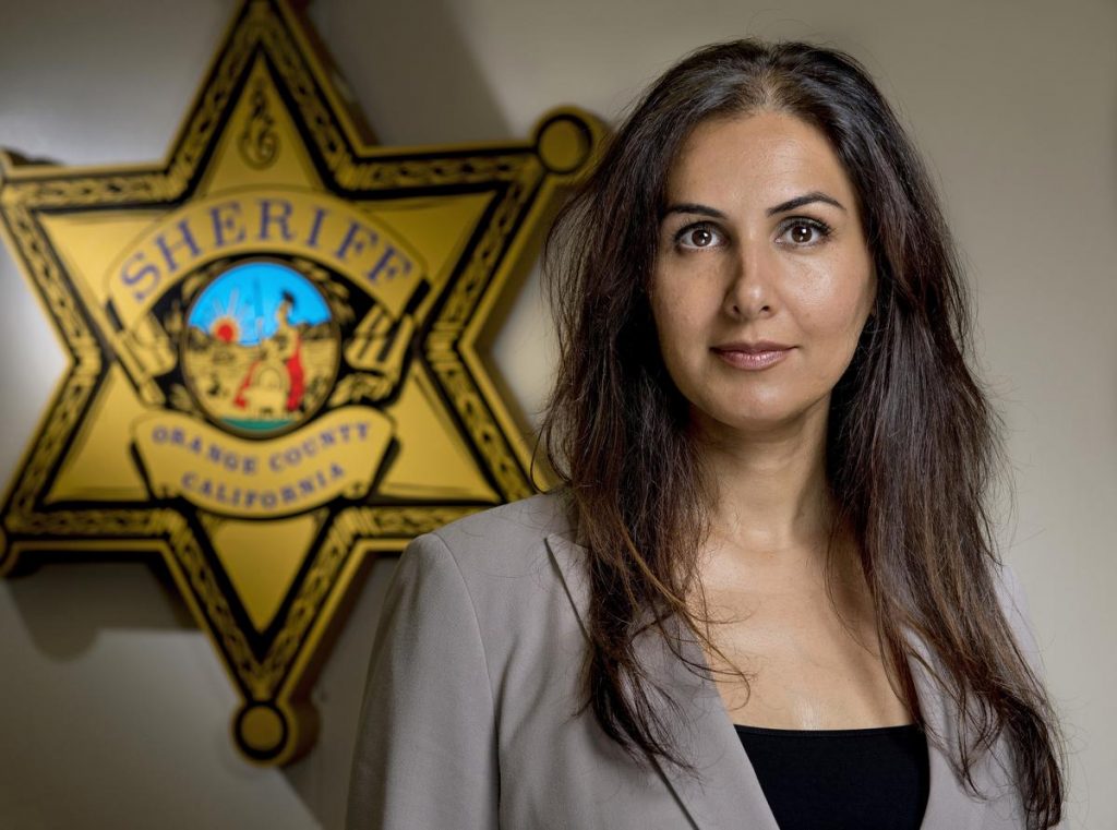 Former San Bernardino Deputy District Attorney Mary Izadi has joined the Orange County Sheriff's Department as a constitutional policing adviser. ///ADDITIONAL INFORMATION: sheriffadviser.0817 Ð 8/16/16 Ð LEONARD ORTIZ, ORANGE COUNTY REGISTER - _DSC5600.NEF - In the wake of a recent jail escape and an ongoing jailhouse snitch scandal, Orange County Sheriff Sandra Hutchens has hired a new adviser to look at "high-risk issues" and determine how the department can address them. Former San Bernardino Deputy District Attorney Mary Izadi came on as the sheriff's department's "constitutional policing adviser."