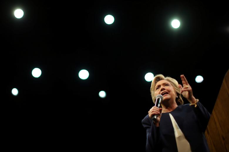 U.S. Democratic presidential nominee Hillary Clinton speaks at a fundraiser in San Francisco, California, U.S. October 13, 2016. REUTERS/Lucy Nicholson